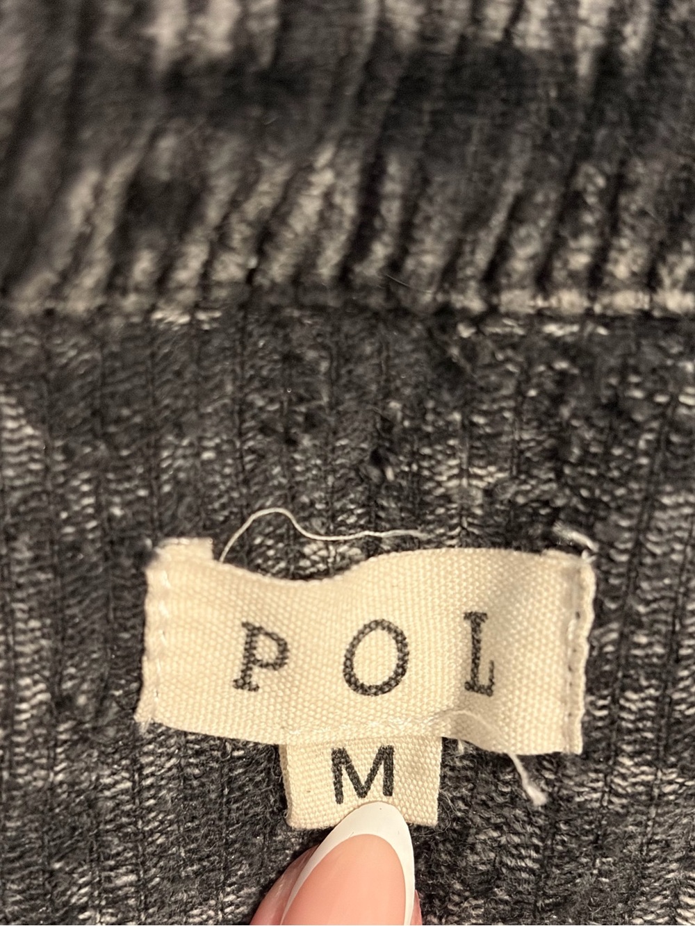 POL Gray Marled Ribbed Knit Top - Picture 2 of 2